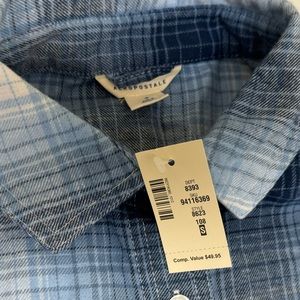 Aeropostale Blue Plaid Button down shirt NWT Small